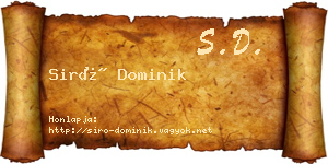 Siró Dominik névjegykártya
